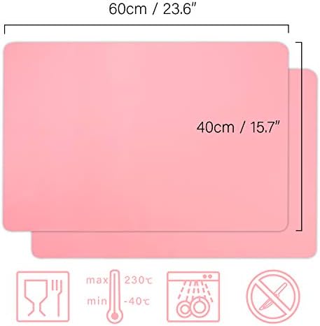Gartful 23.6 x15.7 inch Resin Silicone Mats, X-Large Silicone Sheets for Jewelry Casting Molds, Nail Art, Acrylic Pouring, Nonstick Table Protector, Multipurpose Mat, Pink, Set of 2 - Image 2