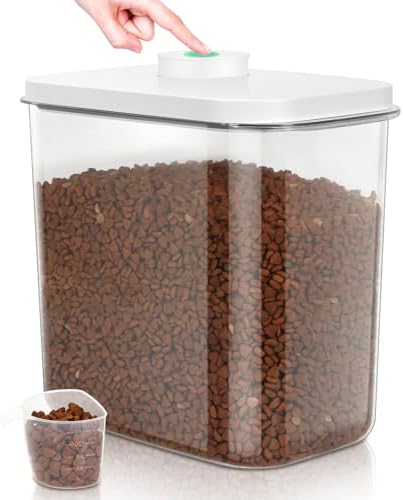 TBMax Dog Cat Food Storage Container 12-15 Lbs with Easy-Carrying Handles, Stackable Pet Food Dog Treat Container with Pop Up Lids, Airtight Food Storage Bin for Kitchen Organization by TBMax