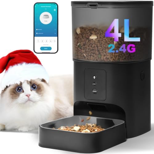 ANDOLL HOME Automatic Cat Feeder,4L Timed Cat＆Dog Dry Food Dispenser by ANDOLLHOME