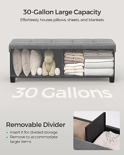 SONGMICS Storage Ottoman Bench, Foldable Foot Rest with Legs - Image 5