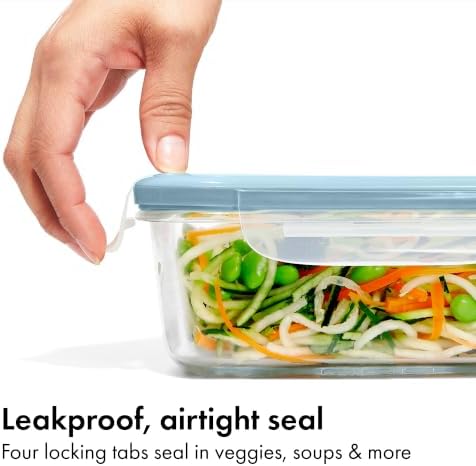 OXO Good Grips Smart Seal 1.6 -Cup Glass Food Storage Container - Arctic Blue - Image 2