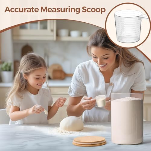 ComSaf Glass Storage Jars with Bamboo Lids 1.8 Qt 2 Pack Large Round - Image 7