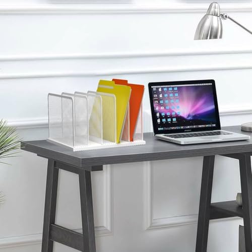 Kuntine.B 5-Section Upright Desk File Organizer White 1 Pack - Image 6
