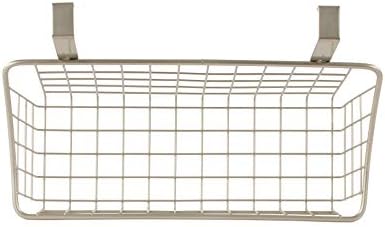Spectrum Small Hanging Over Cabinet Door Kitchen Storage Organizer Basket Satin Nickel Wire Basket for Cleaning Supplies Washcloths Hand Towels, Cabinet Hanging Basket Fits Doors Up To 0.75 Inch Thick - Image 6