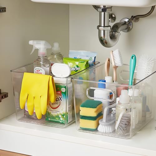 Clear Stackable Fridge Organizer with Lids, 4 Pack Large 11.5×7.5×6 Inch - Image 5