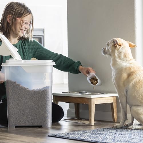 Buddeez Pet Food Storage Dispensers Plastic 4 Gallon - Airtight Flip Top for Freshness - Dry Dog Food, Cat Food or Bird Seed Plastic Containers (Set of 2) - Image 4