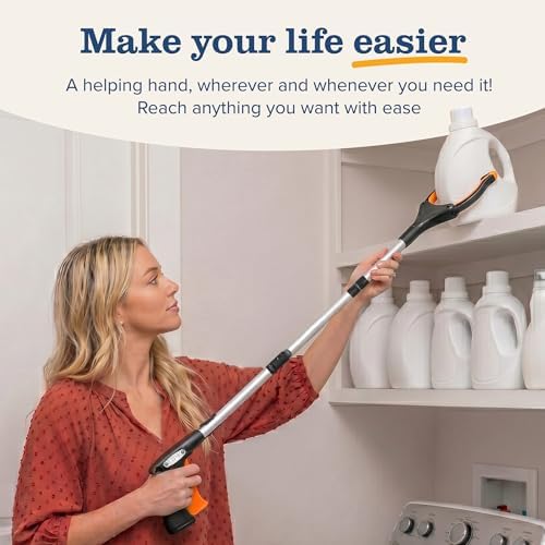 EZPIK Pro 43" Foldable Grabber Reacher Tool for Seniors - Grabbers for Elderly Reaching Tool Heavy Duty Pickup Trash Picker Upper Equipment - Claw Grabber Stick for Reaching Aids, Weed Gripper - Image 3