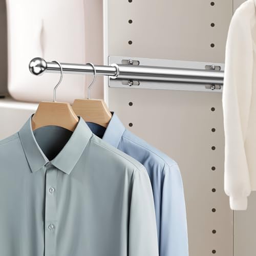 Supforce 12" Valet Rod for Closet Pull Out for Wardrobes RV, Brushed Silver by Supforce