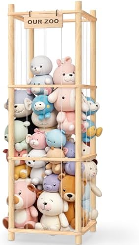 Woodure Stuffed Animal Storage & Organizer, Wooden Toy Holder Zoo for Kids by CraftingNatureandComforts