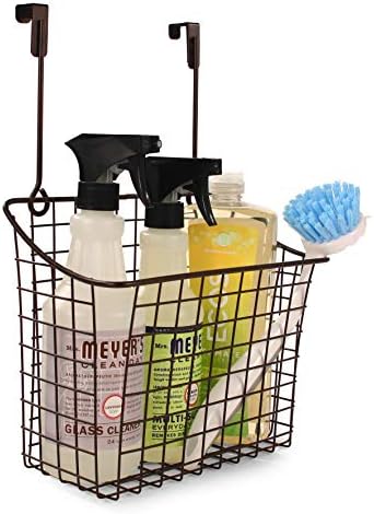 Spectrum Hanging Baskets for Organizing (Large, Bronze) - Grid Over the Cabinet Wire Basket, Door Hanging Storage Organizer for Cleaning Supplies, Washcloths, & Hand Towels (Pack of 6) - Image 3