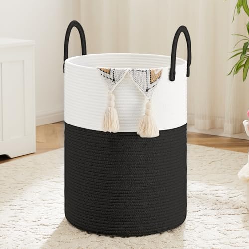 Artfeel Laundry Basket,Woven Cotton Rope Laundry Hamper,40L for Decorative Storage of Dirty Clothes,Toys and Blankets in Bathroom,Baby Room and Living Room by Artfeel