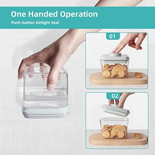 Ankou Airtight Pop Cereal Container, 3300ml Each Large Cereal Containers with Scoops Food Storage Canister Dispenser Perfect For Cereal Flour Spaghetti Rice Kitchen Organizing 3.5qt - Image 4