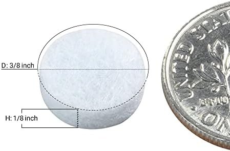 1000 Pack Rok Hardware Heavy Duty 3/8" (9.5mm) Diameter Self-Adhesive Felt Pads, Furniture/Cabinet Bumpers, 1/8" (3mm) Height, Round, White - ROKFELTP38WHT - Image 4