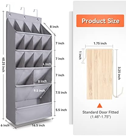 1 Pack Over-the-Door-Shoe-Organizers,Hanging Organizers with Large Pocket - Image 6