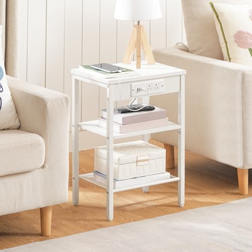 HOOBRO Side Table with Charging Station, Small End Table for Small Space - Image 5