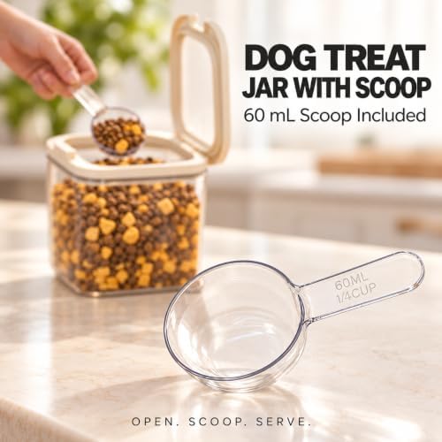 LivLab Mker Pet Treat Container, 3.49QT, One-Handed Open, Clear, Stackable - Image 4