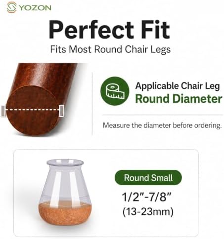 YOZON Chair Leg Floor Protectors Silicone Caps Felt Strengthen Bottom - Image 3