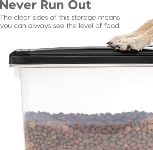 IRIS USA Airtight Pet Food Storage Rolling Container, 30 lb Capacity, Black - Image 6