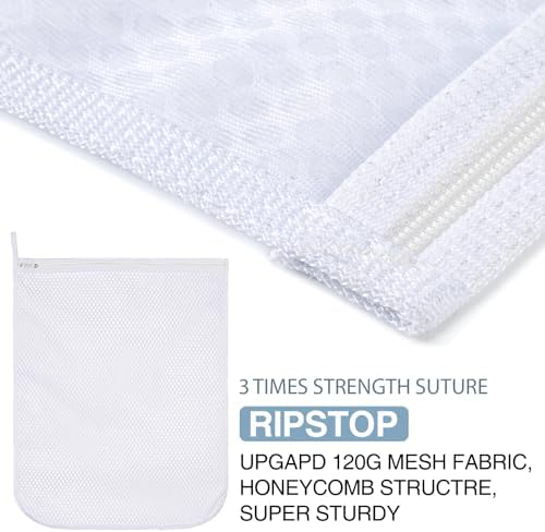3 pcs Durable Honeycomb Mesh Laundry Bags for Delicates 16" x 19" (3 Large) - Image 3