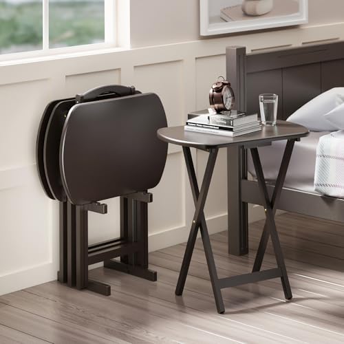 Winsome Corbett Set of 4 Oversized Foldable Snack Tables with Storage Rack - Image 2