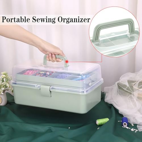 Tackle Box, 15-Inch Extra Large Art Storage Box with 3-Layer Folding Trays - Image 6