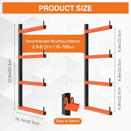 Housolution 4-Level Lumber Storage Rack - 4 Pack Holds Up 400LBS - Image 3