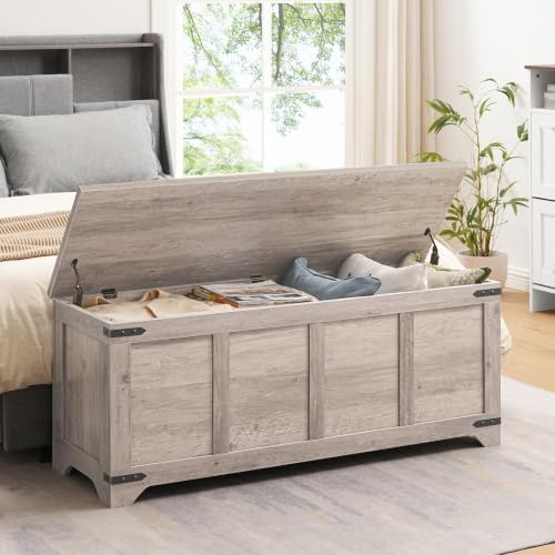 MAHANCRIS 47.2" Storage Chest Extra Large, Toy Box with 2 Safety Hinges - Image 4