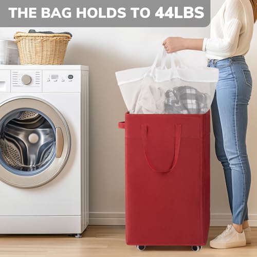 Goodpick 75L Collapsible Laundry Baskets with Wheels and Removable Wash Bag - Image 6