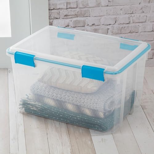 Sterilite 16-Pack Gasket Box, Weather-Resistant Storage Bins with Latching Lids, 54 Quart - Heavy-Duty Organizing Containers for Closet, Bathroom, and Office - Image 7