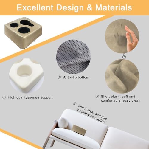 Couch Cup Holder Pillow Tray! Keep Drinks Hand Reach and KeepTemp, Prevent Spills and Use Anywhere. Cup Holder for Couch, Bed, Car, Courtyard, Park, Beach. Pink. Light Khaki - Image 6