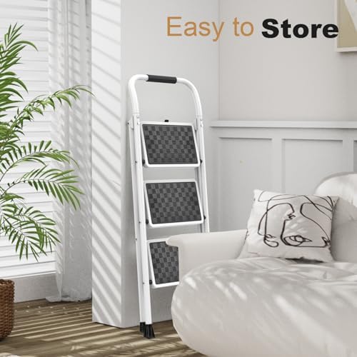 HBTower 3 Step Ladder, 3 Step Stool for Adults Folding Step Stool - Image 5