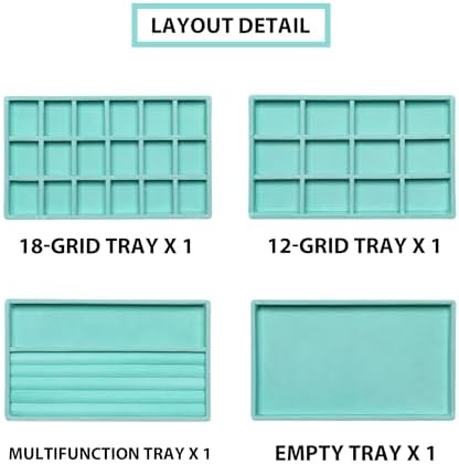 Frebeauty Jewelry Trays for Drawer,Set of 4 Jewelry Organizer and Storage - Image 4