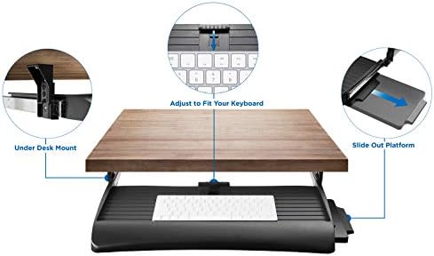 Mount-It! Under Desk Keyboard Drawer with Wrist Rest, Ball-Bearing Slide - Image 4