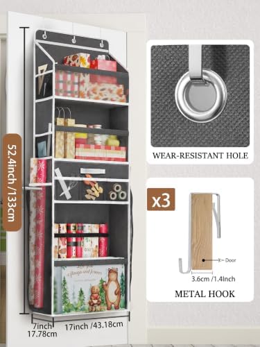 WERNNSAI Wrapping Paper Storage with Removable Drawer & Side Pockets - Image 3