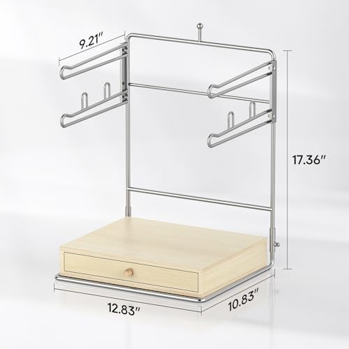 Plastic Grocery Bag Holder,Plastic Bag Organizer with Wooden Drawers Base for Grocery Store, Supermarket, Restaurant, Business - Image 4
