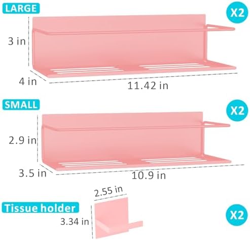 Magnetic Spice Rack For Refrigerator Magnetic Fridge Shelf For Kitchen Spice Organizer Magnetic Shelf For Fridge Space Saving Pink 4 Pack With Magnetic Paper Towel Holder - Image 3