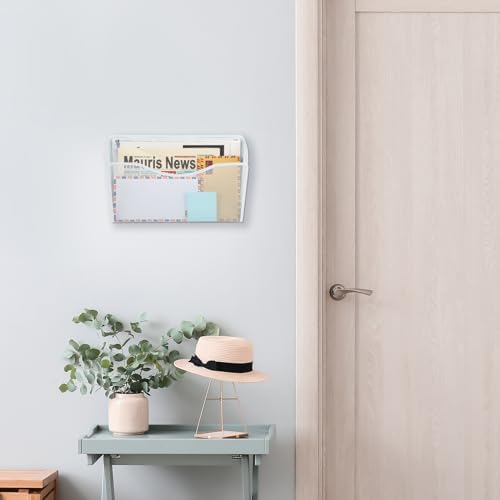EASEPRES 3 Single Pocket Mesh Hanging File Organizer, Vertical Wall Mounted Magazine File Holder, Mount Basket Mail Paper Document Folder Organizing for Office, Home and School, White - Image 5