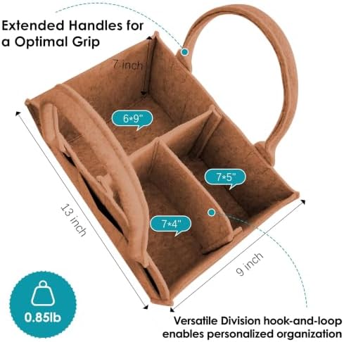 Cute Castle 2 Pack Diaper Caddy Organizer - Portable Baby Caddy Organizer with Handle, Nursery Storage Bin and Car Organizer for Girls, Boys - Baby Gift Basket - Caramel - Image 2