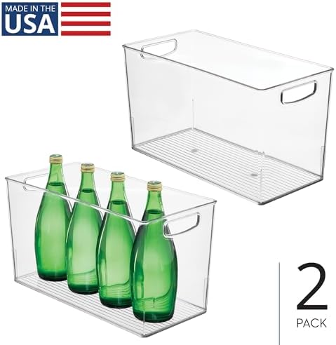iDesign Plastic Storage Bin with Handles, Set of 2, Clear - Image 2