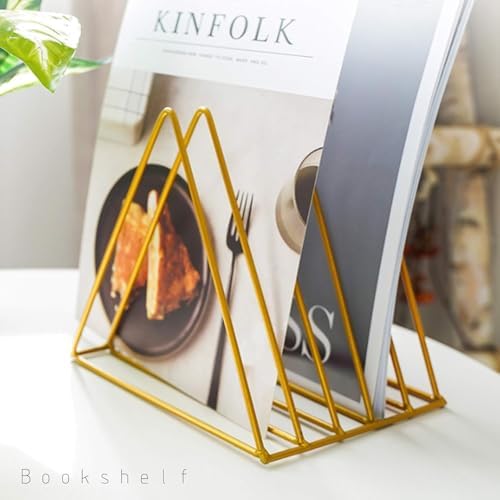 QPEY 5-Slot Gold Metal Triangle File Holder, 2pc for Office - Image 5