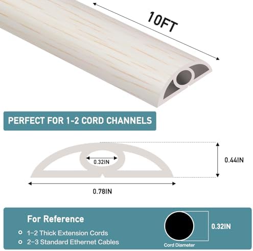 LSGCQ Floor Cord Cover Self Adhesive Cord Hider Floor Cable Management - Image 2
