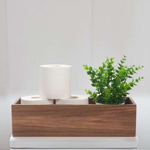 Toilet Tank Basket, Toilet Paper Basket for Back of Toilet Tank Top, Acacia Wood Bathroom Storage Basket for Organizing and Decor (15 x 6 x 4 inch) (Pack of 2) - Image 6