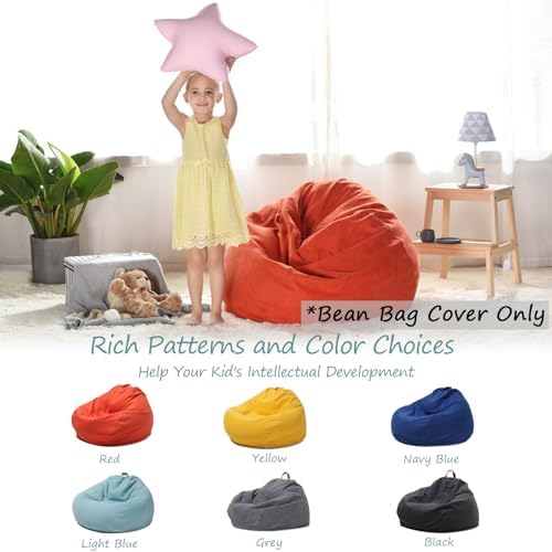 YuppieLife Stuffed Animal Storage Bean Bag Cover, 27" Canvas Toy Organizer - Image 5