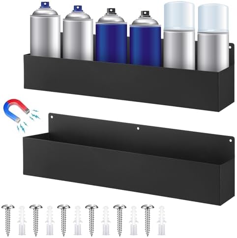 2 Pcs Magnetic Aerosol Spray Can Holder, 16.54 x 3.15 x 4.33 Inch, Black by Gisafai