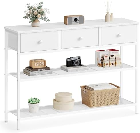 SONGMICS Console Table with 3 Fabric Drawers, Narrow Entryway Furniture by SONGMICSbySONGMICSHOME