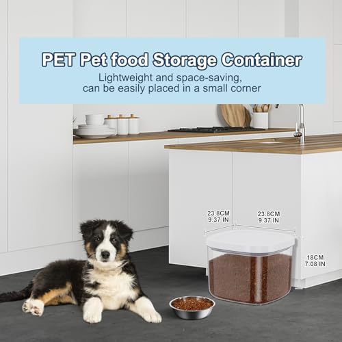 LEAWALK 5 Lbs Airtight Dog Cat Pet Food Storage Container PopTop White - Image 2