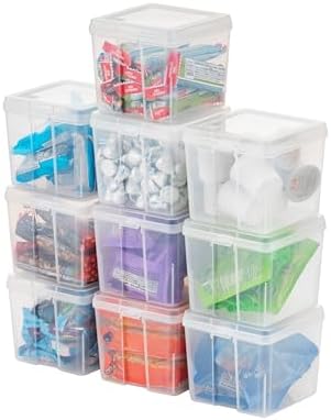 IRIS USA Flip Top Storage Containers |Made in USA| Small (10-Pack) - Clear by IRISUSA