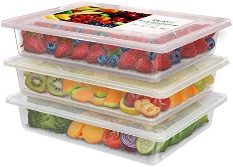 3 Pack 2.5L Fruit Storage Containers for Fridge with Water Drain Trays by SILIVO