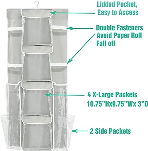 Simple Houseware Double-Sided Hanging Gift Wrap Organizer, Gray (Set of 1) - Image 5