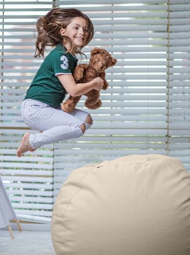 WEKAPO Stuffed Animal Storage Bean Bag Chair Cover for Kids - Image 6